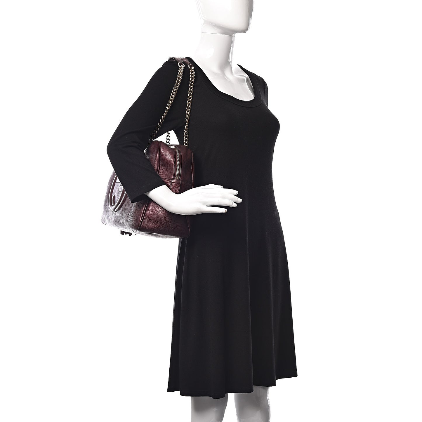 Metallic Cellarius Calfskin Medium Soho Bowler Classic Burgundy