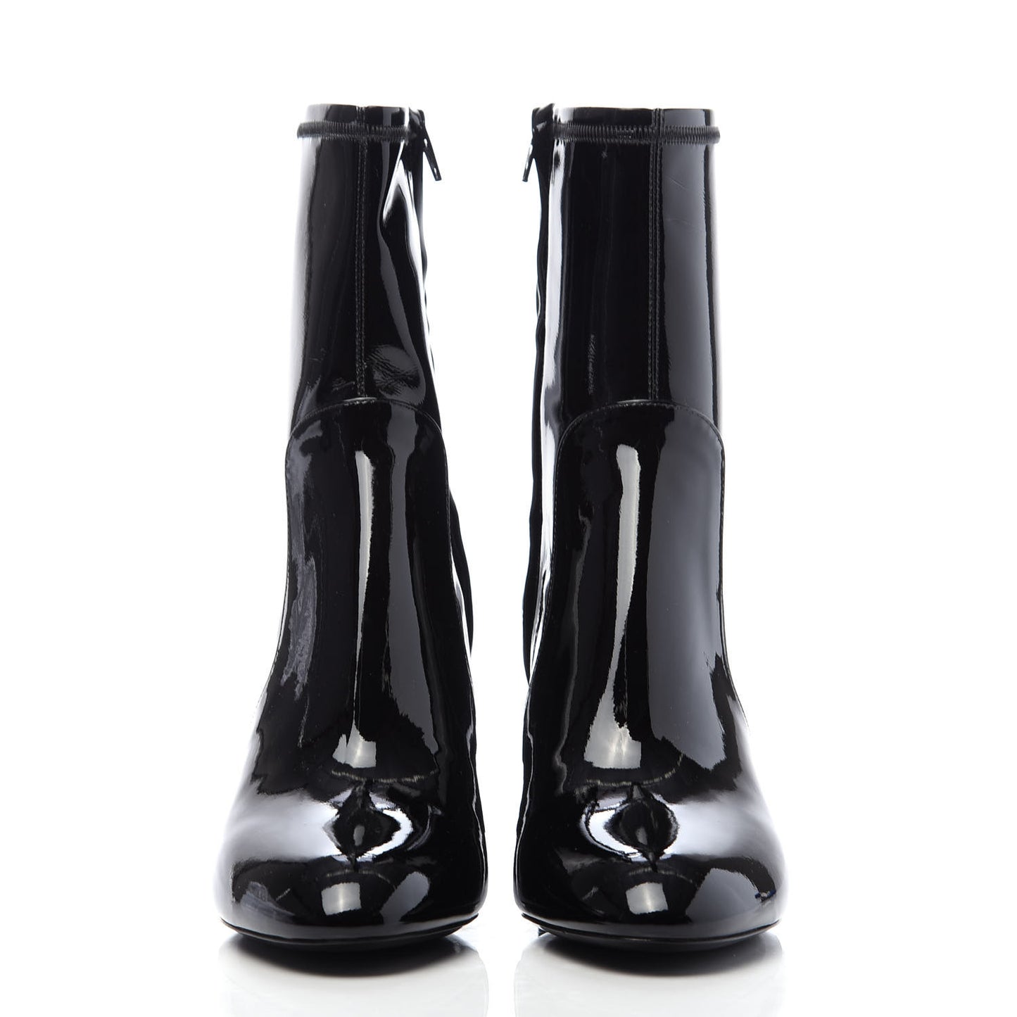 Patent Silhouette Ankle Boots 38 Black