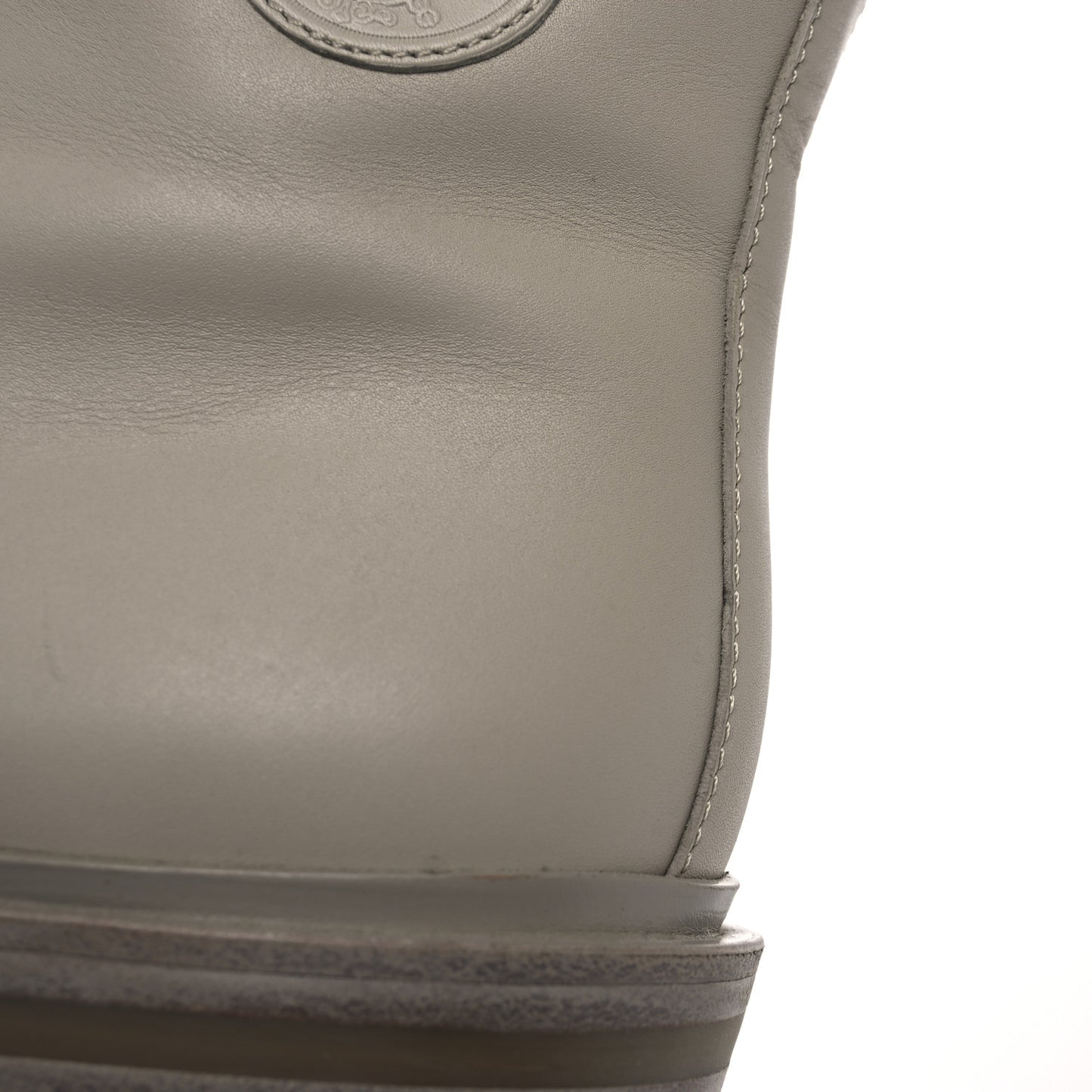 Calfskin Bridge Ankle Boots 38 Beige Grege