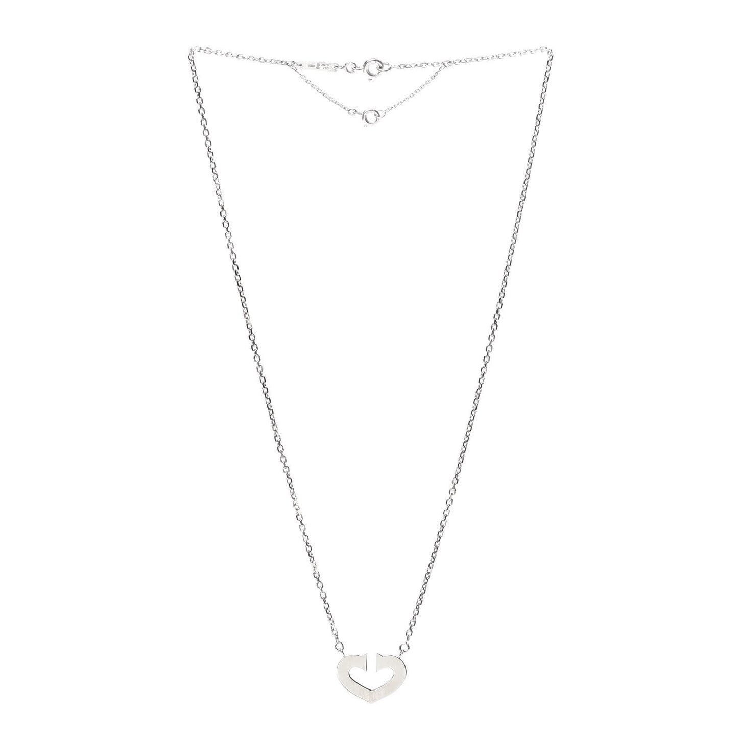 18K White Gold Medium Hearts and Symbols Necklace