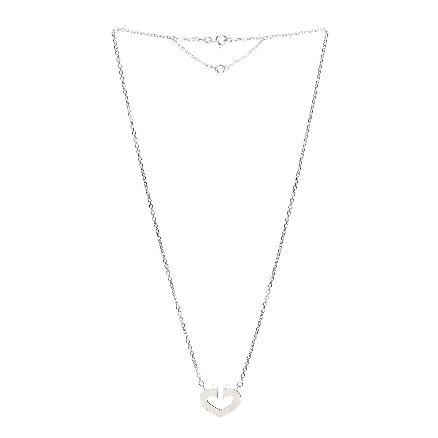 Cartier 18K White Gold Medium Hearts and Symbols Necklace 3 of 5