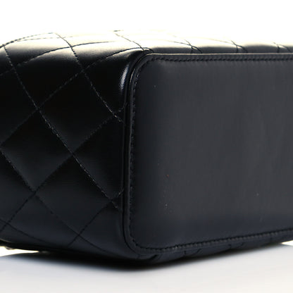Chanel Lambskin Quilted Small Vanity Case With Chain Black 9 of 10