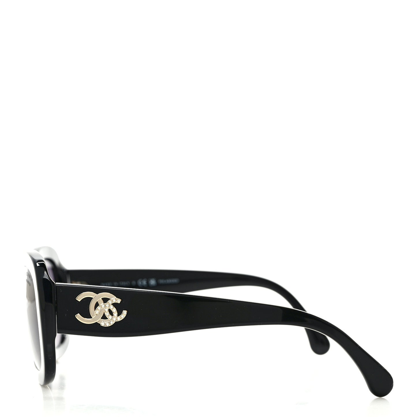 Acetate Polarized Oval CC Sunglasses 5468-B Black