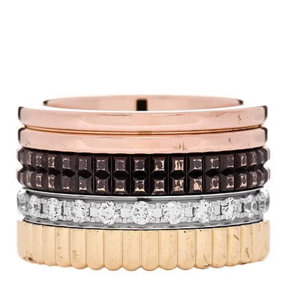 Boucheron 18K Pink Yellow White Gold Diamond PVD Large Quatre Classique Ring 46 3.75 1 of 6
