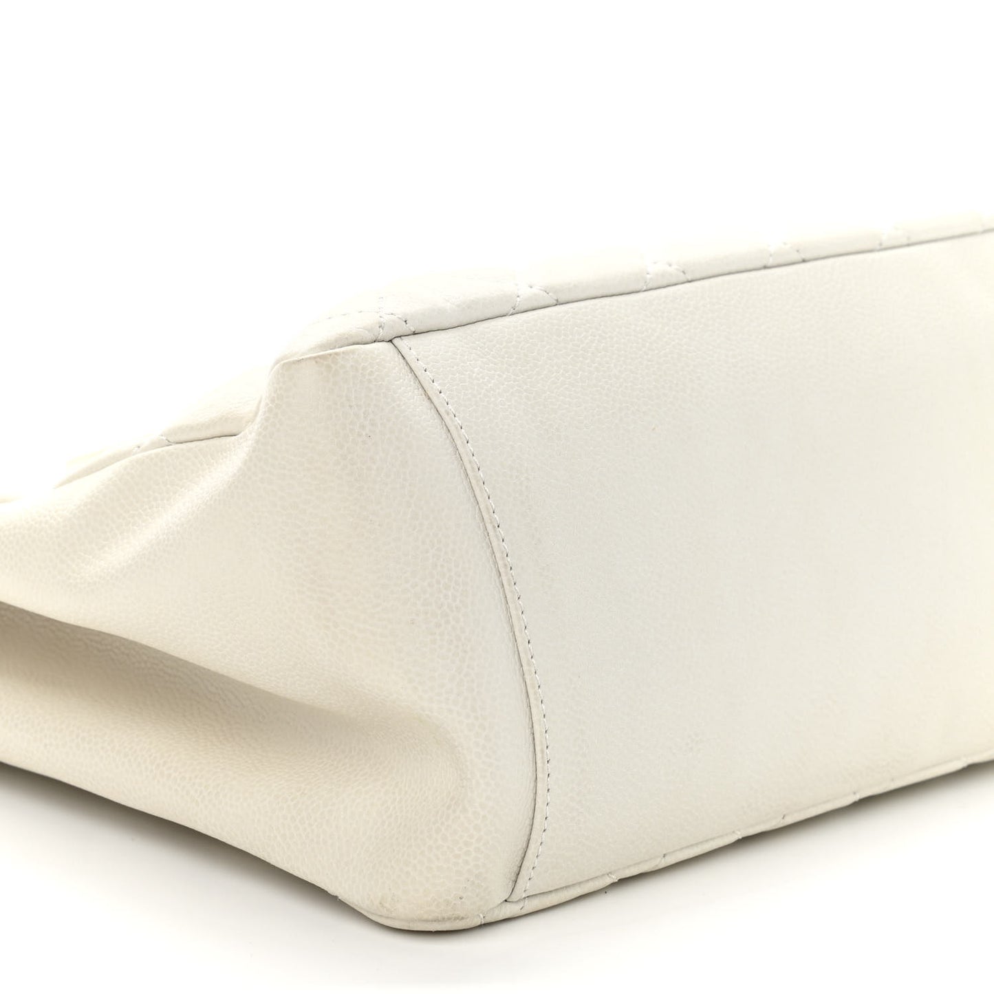 Caviar Quilted Grand Shopping Tote GST White