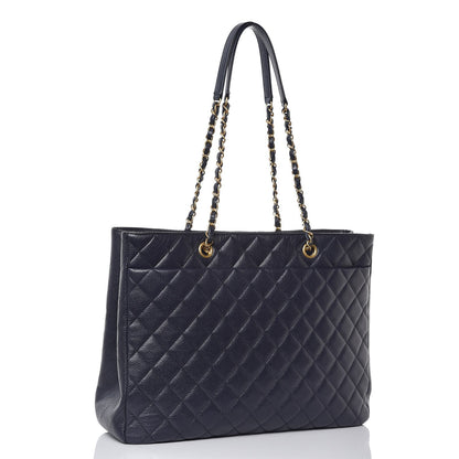 Chanel Caviar Quilted Large CC Shopping Tote Navy 3 of 8