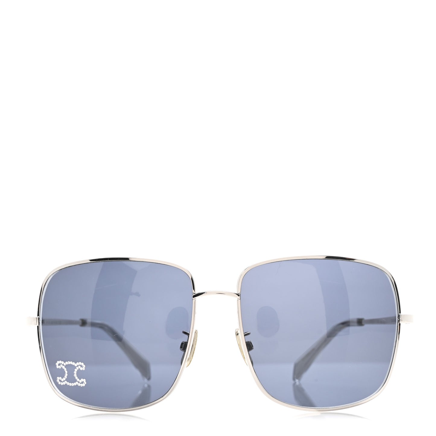 Metal Rhinestone Sunglasses CL40284U Silver