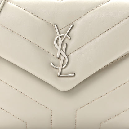 Saint Laurent Calfskin Y Quilted Monogram Toy Loulou Crossbody Bag Crema Soft 6 of 12