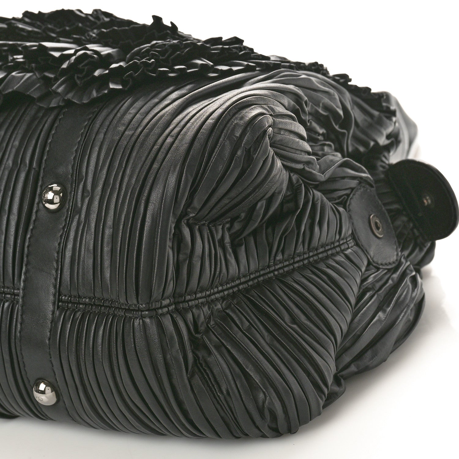 Valentino Garavani Nappa Pleated Petale Tote Black 10 of 12