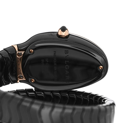 Bulgari 18K Rose Gold Ceramic Diamond Bezel 35mm Serpenti Tubogas Double Spiral Quartz Watch Black 4 of 4