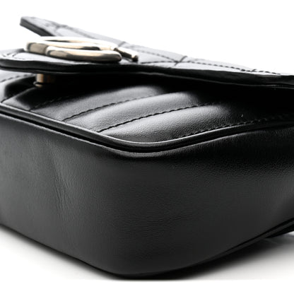 Gucci Calfskin Matelasse Aria Super Mini GG Marmont Shoulder Bag Black 19 of 21