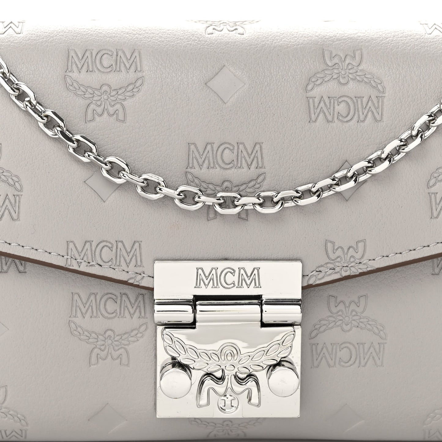 Calfskin Ottomar Large Patricia Wallet On Chain Grey