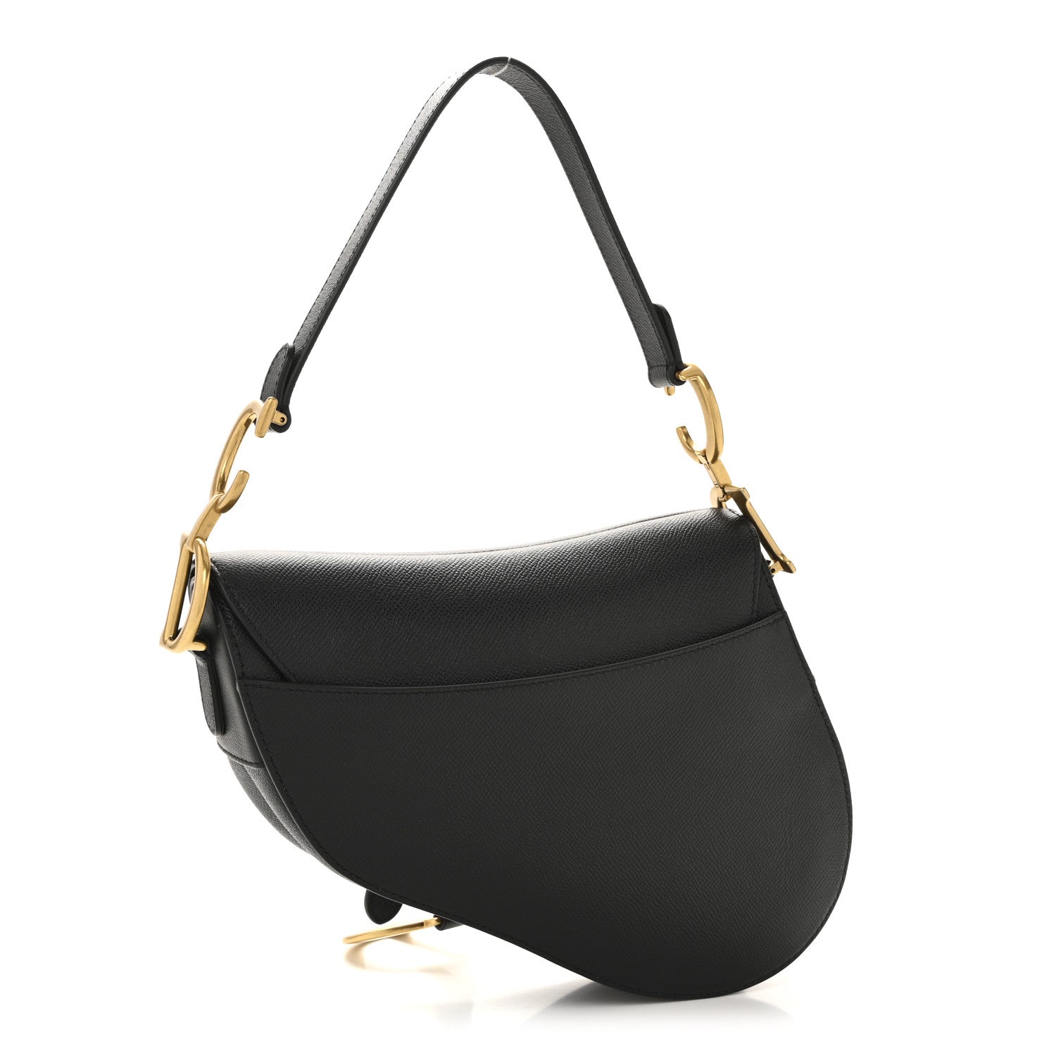 Christian Dior Grained Calfskin Saddle Bag Black 3 of 11
