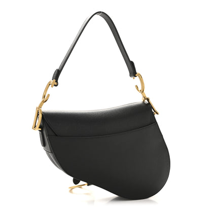 Christian Dior Grained Calfskin Saddle Bag Black 3 of 11