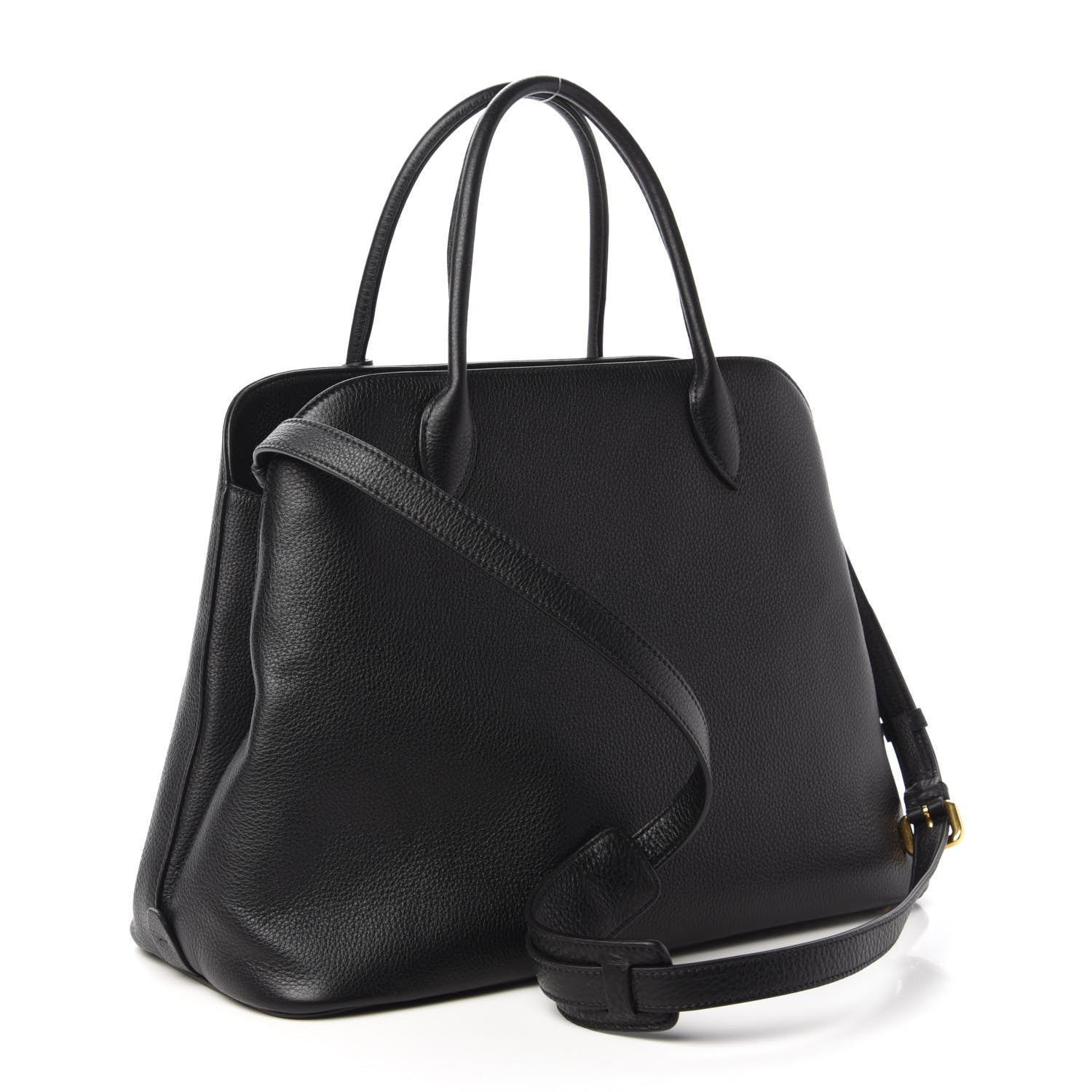 Prada Vitello Daino Tote Black 3 of 9