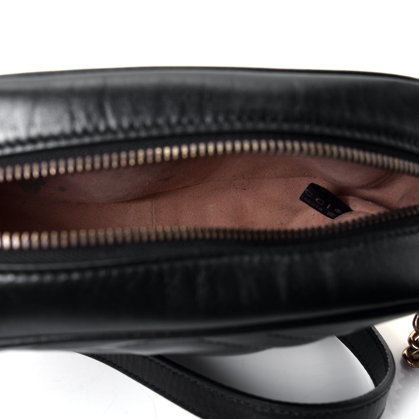 Calfskin Matelasse Mini GG Marmont Chain Shoulder Bag Black