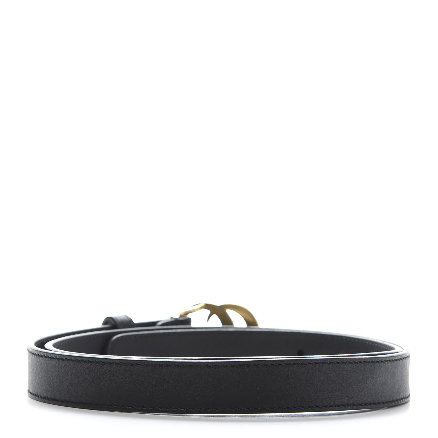 Gucci Calfskin Pearl Double G 20mm Belt 85 34 Black Cream 2 of 8