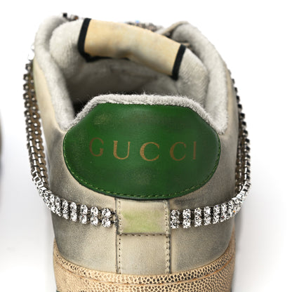 Gucci Nubuck Calfskin Web Removable Crystals Mens Screener Sneakers 9 Dusty Milk New Mystic White 16 of 27