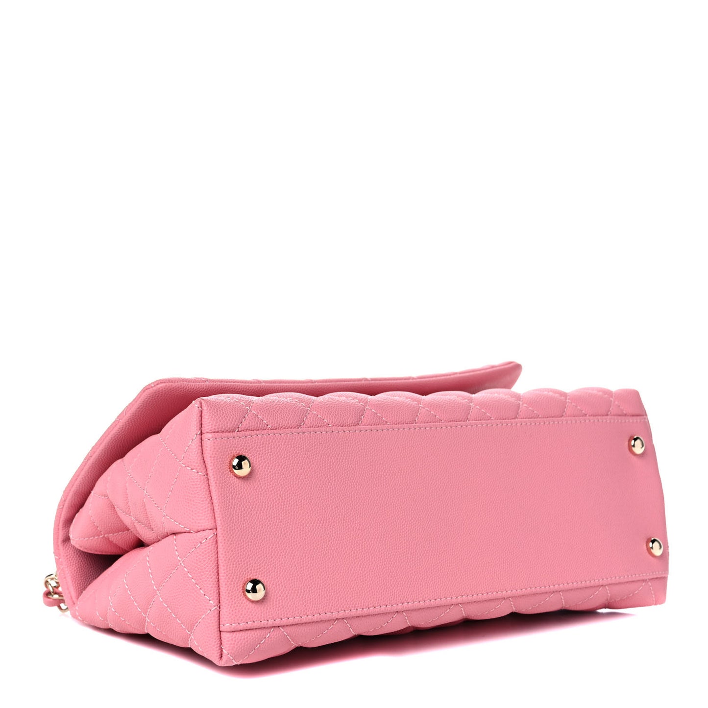 Caviar Quilted Small Coco Handle Flap Pink