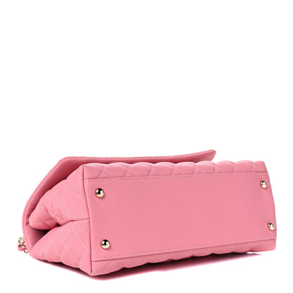 Chanel Caviar Quilted Small Coco Handle Flap Pink 3 of 12