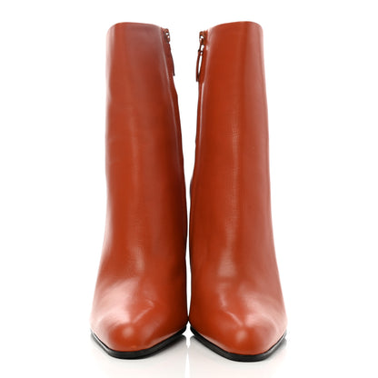 Balenciaga Patinated Calfskin Round Toe 110 Booties 39 Orange 2 of 8