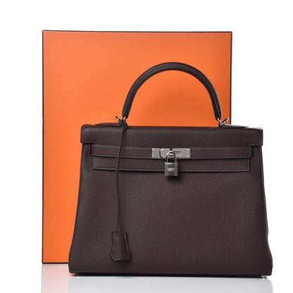 Hermes Togo Kelly Retourne 32 Chocolate 35 of 35