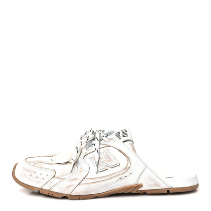 Miu Miu X NEW BALANCE Bleached Calfskin 530 SL Slip-On Sneakers Mules 40 White 1 of 9