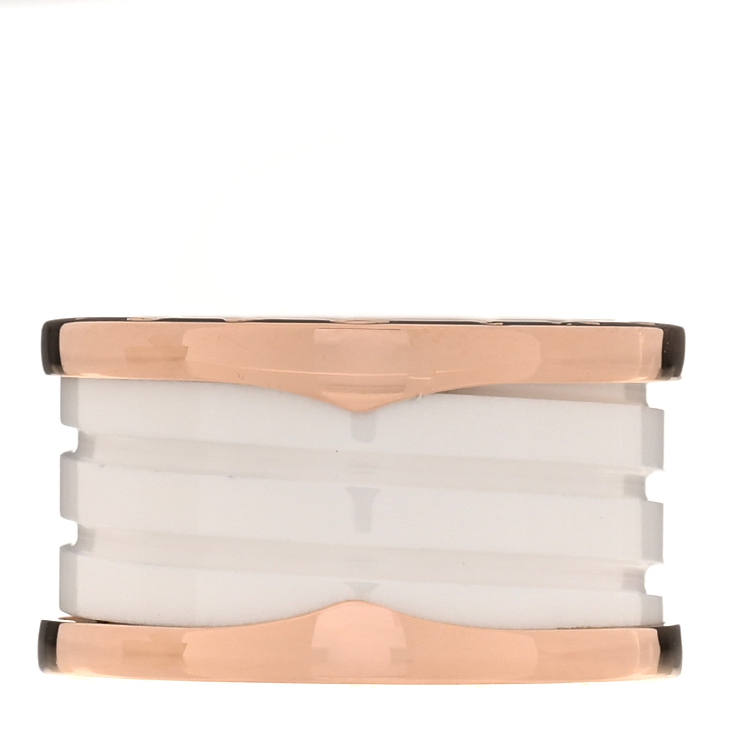 Bulgari 18K Rose Gold White Ceramic B.Zero1 Four-Band Ring 51 5.75 3 of 5