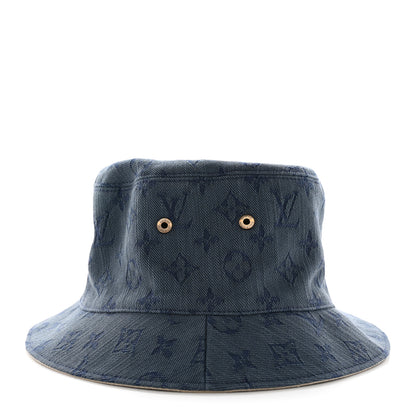 Louis Vuitton Monogram Denim Reversible Bucket Hat M Blue 3 of 8