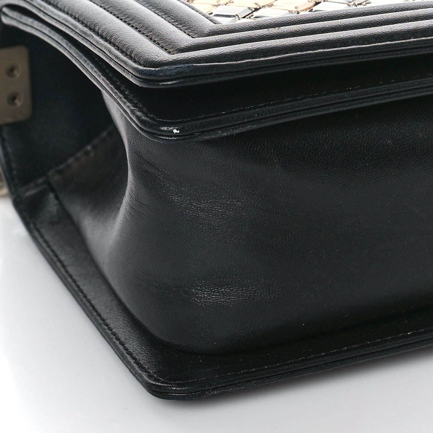 Lambskin Tile Embroidered Medium Brasserie Mosaic Boy Flap Black Multicolor