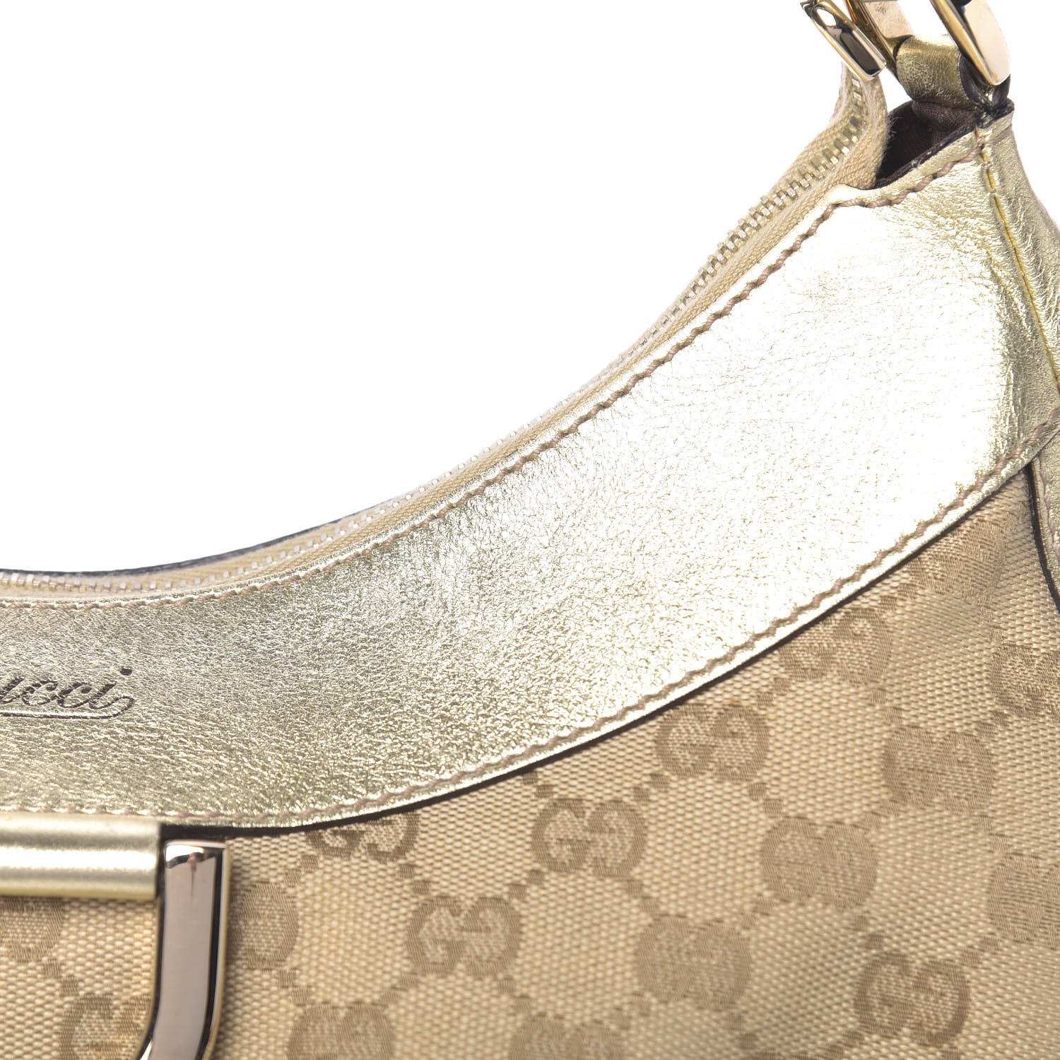 Gucci Monogram Large D Gold Hobo Gold 16 of 17
