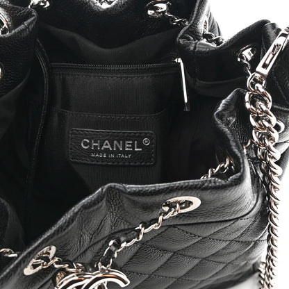 Chanel Caviar Quilted Small Chain Bucket Bag Black 6 of 9