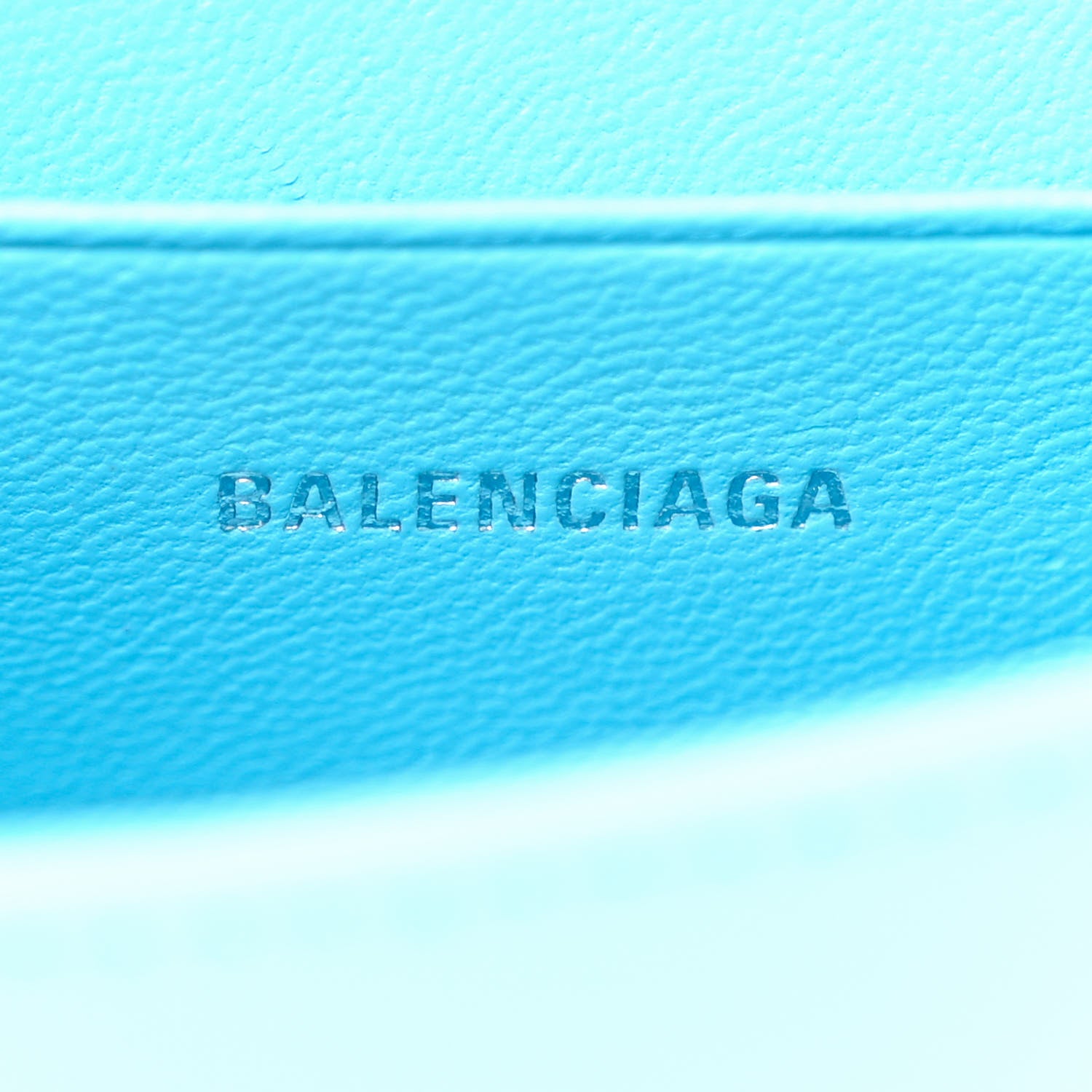 Balenciaga Shiny Box Calfskin Tonal B Hourglass Top Handle Bag Mini Azur 6 of 13