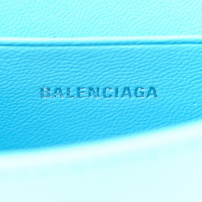 Balenciaga Shiny Box Calfskin Tonal B Hourglass Top Handle Bag Mini Azur 6 of 13