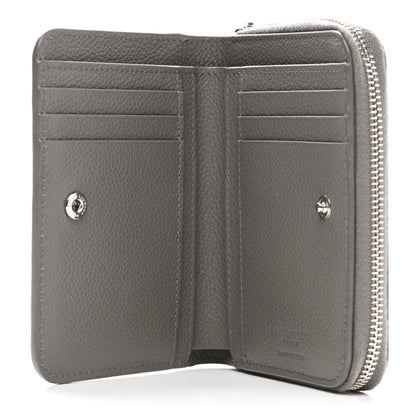 Saint Laurent Grained Calfskin Rive Gauche Compact Zip Around Wallet Fog 6 of 8