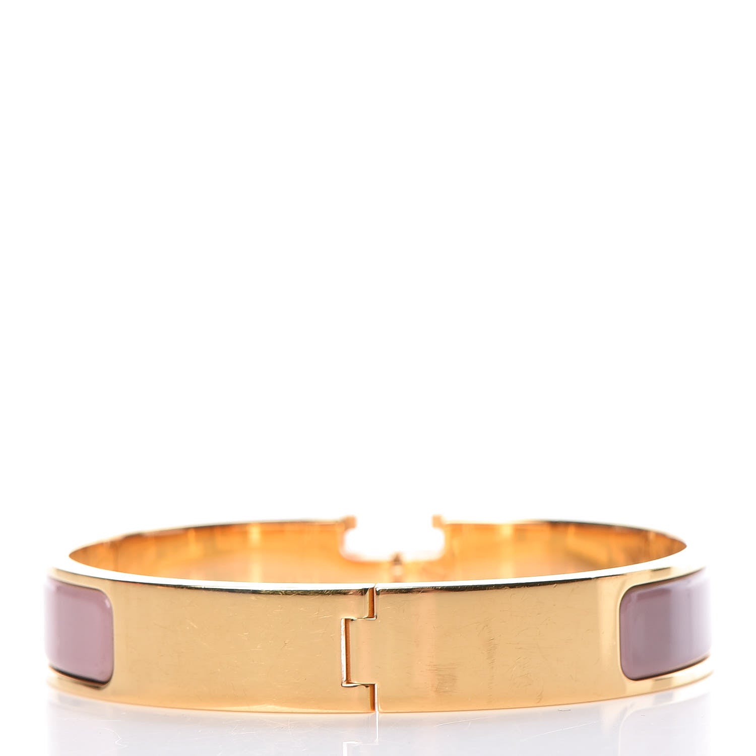Hermes Enamel Narrow Clic Clac H Bracelet GM Bois De Rose 3 of 5