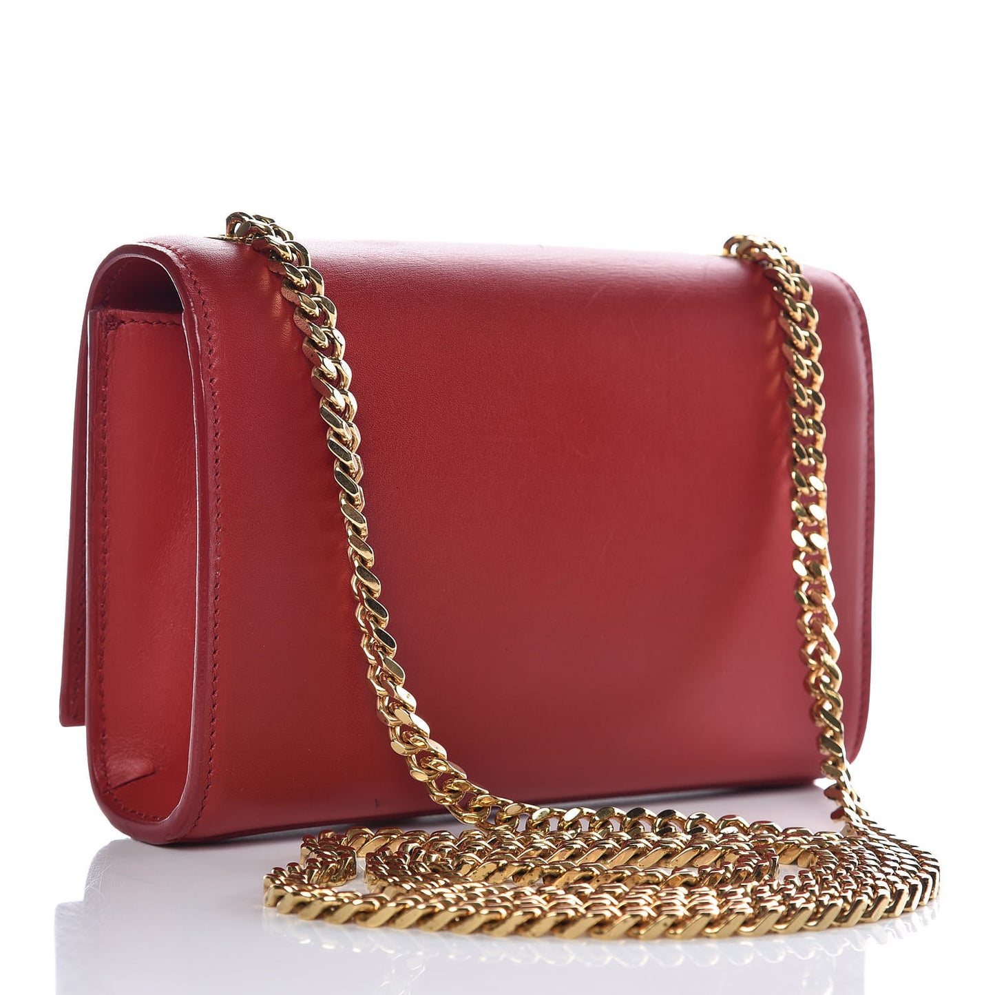 Calfskin Small Classic Monogram Kate Tassel Satchel Red