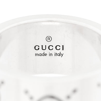 Gucci Sterling Silver GucciGhost Hamlet Skull Band Ring 50 5.5 4 of 6