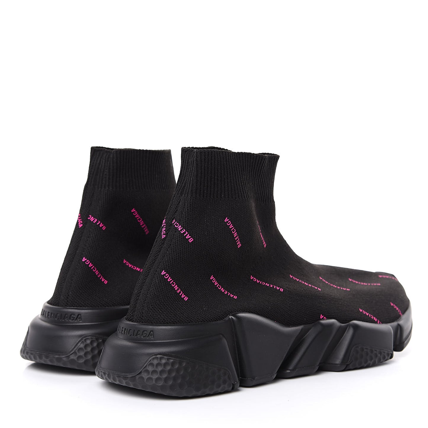 Neoprene Knit Allover Logo Womens Speed Sneakers 38 Black Fuchsia