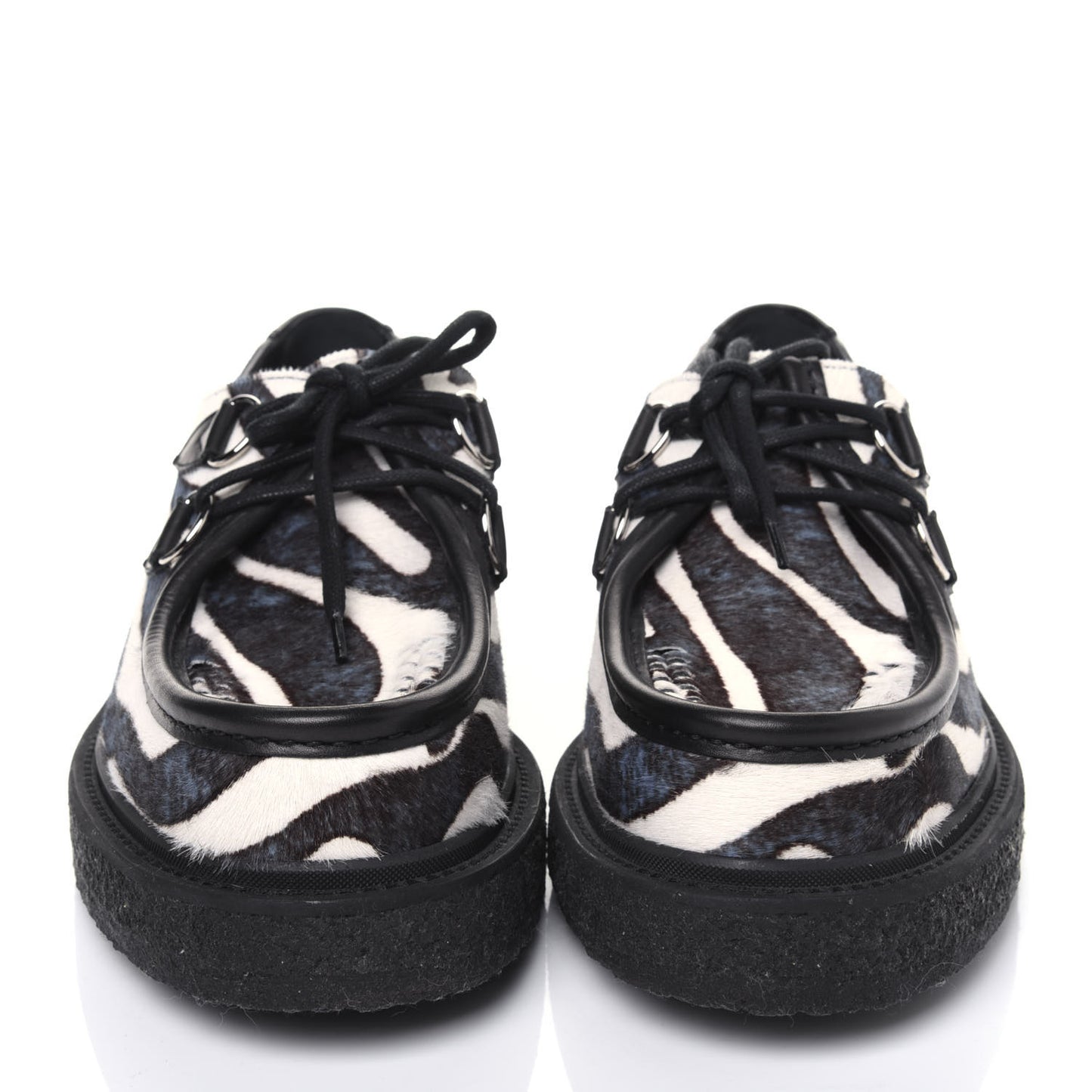 Calf Hair Zebra Print Mens Creeper 9 Black Multicolor