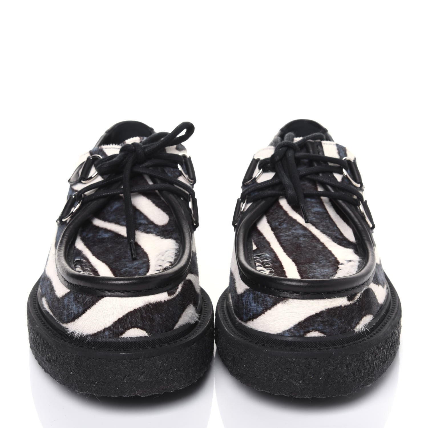 Louis Vuitton Calf Hair Zebra Print Mens Creeper 9 Black Multicolor 2 of 8