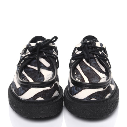 Louis Vuitton Calf Hair Zebra Print Mens Creeper 9 Black Multicolor 2 of 8