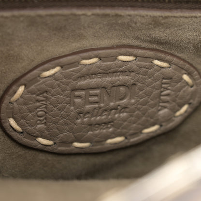 Fendi Vitello Granato Camoscio Macro Stitching Selleria Mini Peekaboo Iconic Satchel Tartufo 6 of 11
