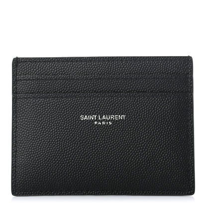 Saint Laurent Grain De Poudre Card Case Black 1 of 8