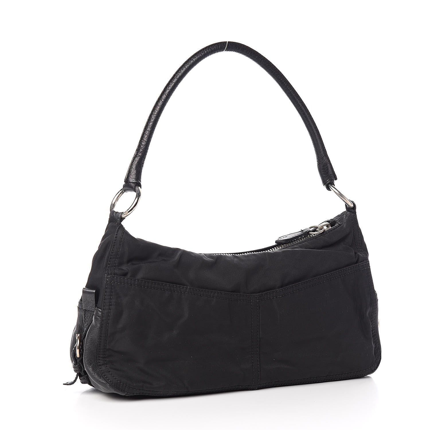 Prada Tessuto Nylon Buffalo Shoulder Bag Black 3 of 14
