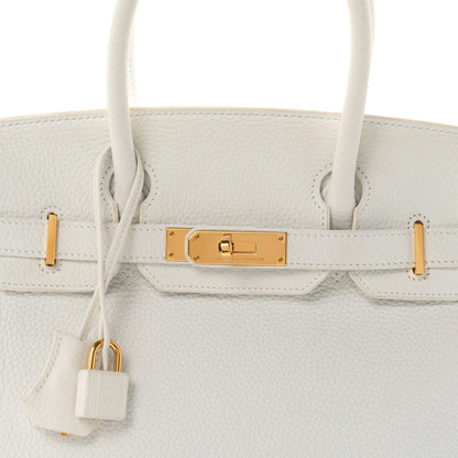 Hermes Taurillon Clemence Birkin 30 White 8 of 11