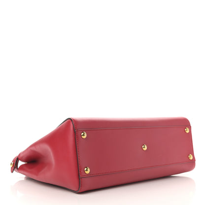Fendi Vitello Morgan Fabric Jacquard Pequin Medium Peekaboo Iconic Satchel Mattone Tobacco Black 4 of 10