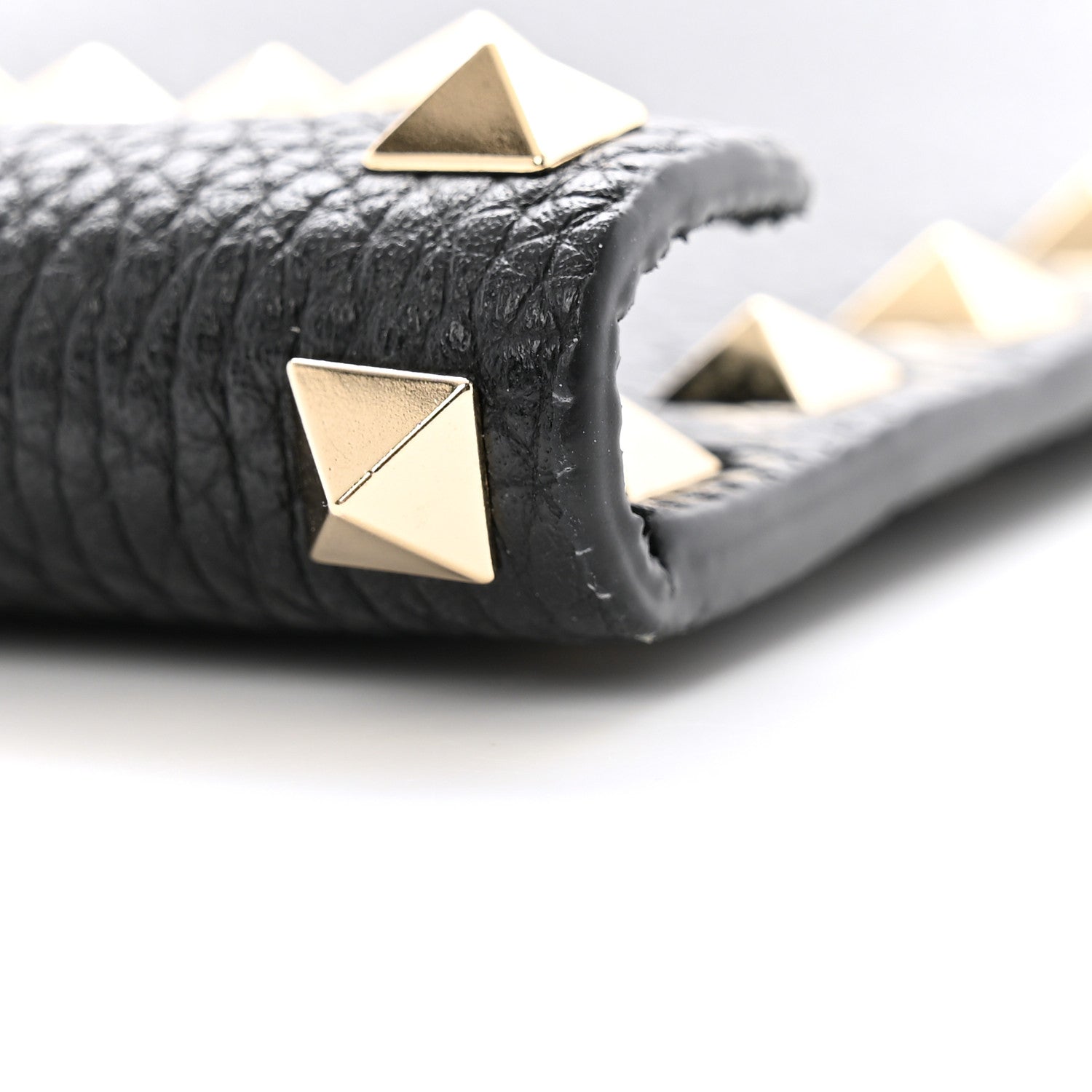 Valentino Garavani Pebbled Calfskin Large Rockstud Envelope Clutch Black 7 of 7