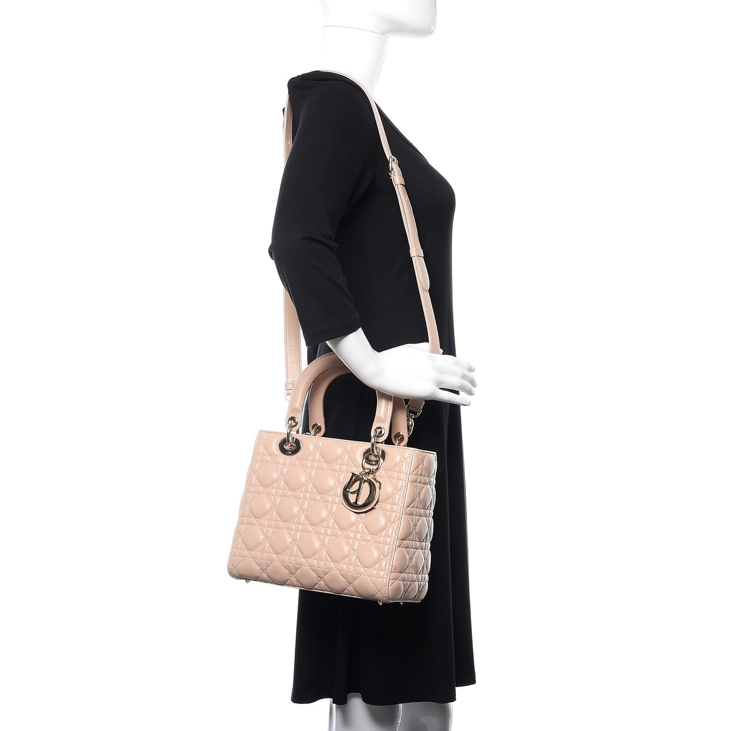 Lambskin Cannage Medium Lady Dior Light Pink