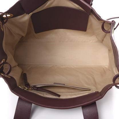 Chloe Smooth Calfskin Embossed Tao Zipped Tote Burnt Brown 4 of 10